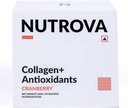 NUTROVA kolagēns+antioksidanti Papildinājums - jūras kolagēna pulveris vīriešiem un sievietēm,palielina ādas hidratāciju, samazina ādas bojājumus,atbalsta veselīgu ādu,Hair & Nails, Dzērvenes, 1 skaits,30 Kalpo