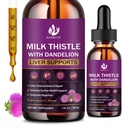 Piena dadzis papildinājums aknu tīrīt Detox & remonts, aknu Detox pilieni ar organisko pienu Thistle Seed, Artichoke ekstrakts, Dandelion, Turmeric un Vegan, Non-GMO, Gluten-free (2 Pack, 1 Fl Oz)