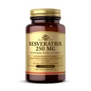 Solgar Resveratrol 250 mg ar sarkanvīna ekstraktu - 30 Softgels - Antioksidantu atbalsts - Bez GMO, bez lipekļa, bez piena - 30 Servējumi