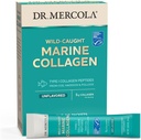Dr. Mercola Marine Collagen Packets, 5g Collagen Per Serving, 15 Servings (15 on-The-go Packets), Pulverveida Diētiskā Papildinājums, Neuzliesmojošs, Tips 1 Kolagēna Peptīdi no Mencas, Haddock & Pollock