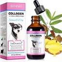 Kolagēns suņiem, suņu kolagēna šķidruma pilieni ar biotīnu, MSM un ingveru Digestive & Immunity Support, Nieze Relief, ādas un apvalki un locītavu veselība, Suņu papildinājums 60ml
