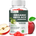 Organic Keto ACV Gummies Advanced Svara zudums - Gluten & Cukurs bez Belly Fat Burner Apple Sidrs Etiķis Diēta papildinājums sievietēm vīriešiem (1000MG)