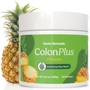 Santo Remedio Colon Plus, Colon Cleanser, Diētiskā Psyllium Husk Fiber un probiotikas Papildinājums, 30 Kalpojumi, Ananas Flavor