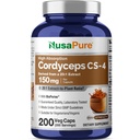 NesaPure Cordyceps 20:1 Ekstrakts, 150 mg Ekvivalents 3000 mg 200 Veggie kapsulas (Sinensis CS-4, Non-GMO, Vegan) Bioperīns