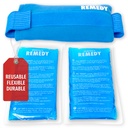 Perfect Remedy 2-Pack Gēla ledus iepakojumi traumām ar siksnu vāku, elastīga karstā saspiešana, nomierinošas mīkstās ledus paketes atbalstam traumu gadījumos, alternatīva karsta ūdens pudelēm (zilas, regulāras)