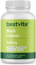 BESTVITE Black Cohosh 540mg (240 Veģetārās kapsulas) - Nē Stearāts - Nē Fileri - Vegāns - NeĢMO - Bez lipekļa