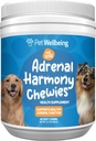 Pet Labsajūta Adrenal Harmony Chewies suņiem - Vet-Formulated - Suņu Adrenal Support, Cortisol Balance, Ashwagandha, Bacopa - Herbal Papildinājums (90 Soft Chews)