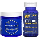NATURAL STACKS Acetylcholine Brain Food + Resveratrol Supplement Bundle - Supports Cognitive Function & Brain Aging* - 120 Total Capsules
