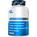 Evlution Vegan Organic Sēņu Papildinājums Kapsulas - Organic Lions Mane Sēņu Kapsulas ar Cordyceps un Reishi Blend - Nootrops Smadzeņu Papildinājums Focus un Energy - 30 Servējumi