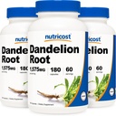 Nutricost Dandelion Root 525mg, 180 kapsulas (3 pudeles) - 1575mg apkalpo, ne-GMO, bez lipekļa