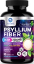 Psyllium Husk Fiber papildinājums 1500mg - Vegan Prebiotic, Šķīstošs Fiber ikdienas Gremošanas Veselība & Regularitātes Atbalsts, Dabas Psyllium pulvera Caps, bez cukura, bez GMO un lipekļa - 60 kapsulas