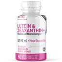 Dabas Fusions Nutri Luteīns 20mg Acu vitamīni Complex - Triple Carotenoid Formula - Luteīns un zeaksantīns - Satur cinku, vitamīnus A,C,D3,E, Folātu - 60 kapsulas - acu veselības bagātinātāji