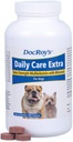 Doc Roy Daily Care Extra, Advanced Multivitamīnu suņiem, Atbalsta enerģija, Imūns, Muskuļi, Kaulu un smadzeņu veselība, Nodrošina vitamīnu A C D3 E B komplekss, dzelzs cinka Magnija jods, Ražots ASV 180 ct