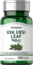 Piping rock Uva Ursi kapsulas  - 960mg - 100 tabletes - Herb Leaf ekstrakta papildinājums - Ne-GMO, bez lipekļa