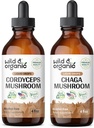 Savvaļas un bioloģiskie kordicepsi Tinktūra 4 fl oz & Chaga Sēnes Tinktūra 4 fl oz