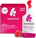 Veselīgu šūnu Vibrants Hair Skin & Nails Dienas šķidruma papildinājums - Skaistuma bagātinātāji ar hidratējošu Nutrients & Essential Vitamīni - kolagēns, biotīns un hialuronskābe - 30 Gel paketes