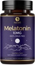 Melatonīns 10mg Ātri izšķīdiniet piedevas, Miega atbalsta papildinājums pieaugušajiem - Papildus stiprums 10 mg Melatonīna tabletes mierīgs Miega atbalsts, zemeņu uzpute, bezcukura ne-ĢMO - 60 dienu piegādes
