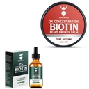 Biotīns Beard Balzams vīriešiem & kondicionēšana Beard Wax un augšanas Beard Growth Oil ar 2X Koncentrācija Biotin vīriešiem, hidrāti un biezākas sejas mati