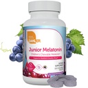 Zahler 1MG Bērnu melatonīns bērniem - Miega atbalsts un kvalitāte Atpūta laikmetiem 4+ Delicious Dabīga Vīnogu Flavor - neĢMO Kosher Zemas devas Bērni Melatonīns 1 MG (120)