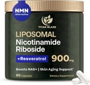 NAD+ Nikotīnamīds Ribosīds ar Resveratrol un Quercetin NMN Alternative – Premium Anti-Aging papildinājums enerģijai, fokusam un šūnu atbalstam – 80 augstas tīrības kapsulas 900mg