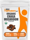 BulkSupplements.com Organic Chaga Sēņu pulveris - Chaga Sēņu papildinājums, Superfood Pielikums - Vegan & Gluten Free, 500mg per Serving, 100g (3.5 oz) (1. iepakojums)