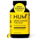 HUM šeit nāk saules imūno atbalsta papildinājums ar vitamīnu D papildinājumi sievietēm un vīriešiem par veselīgu imūno sistēmu, D3 vitamīnu atbalsta kaulu veselību, 30 kapsulas