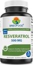 Brieofood Resveratrol 500mg - Dabīgs antioksidants papildinājums sirds un imūnās sistēmas veselībai - 60 Veggie kapsulas