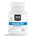365 pēc Veselu pārtikas produktu tirgus, D3 vitamīns Softgels, 1000 SV, 100 CT