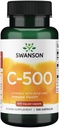 Swanson C vitamīns ar Rose HIPS Imūnsistēmas atbalsts Ādas Kardiovaskulārā veselība Antioksidanta papildinājums 500 mg 100 kapsulas