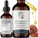 Sēņu čempions Tincture - vielmaiņas atbalsts, Imūns atbalsts, elpošanas atbalsts, Adaptogen Blend, Tonic Formula, Reishi, Maitake, Herbal Papildinājums - 2 Fl Oz
