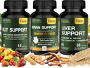 Aknas Atjaunot tīrīt Detox, remonts un atbalsts, Gut un Colon atbalsts - Advanced Gut Cleanse Detox, Brain Nootropic Brain Papildinājums vīriešiem un sievietēm ,Viss vienā suppment.