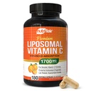 C vitamīns 1700mg, 180 Kapsulas - augsta absorbcija, tauku šķīdība VIT C, augstāka bioloģiskā pieejamība Imūnsistēmas atbalsts un kolagēna revakcinācija, ne- GMO, Vegan Tabletes