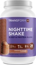 TransformHQ nakts laika Shake, miega režīms + olbaltumvielu maisījums, 28 Kalpojumi, Šokolādes Mousse Flavor