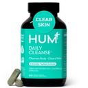HUM Daily tīrīt Acne piedevas sievietēm un vīriešiem, Gentle Gremošanas tīrīšanu dzidras ādas atbalstam, cinks, Spirulīna, Hlorella, Detoksikācijas herbs, organiskās aļģes, ādas vitamīnu papildinājums, 60 kapsulas