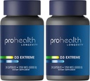 ProHealth 2-iepakojums D3 vitamīns Extreme (50 000 SV, 24 kapsulas katra) palīdz palielināt un atbalstīt veselīgu kaulu un Imūnās sistēmas -- lipekļa bez sojas