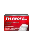 Tilenols 8 stundas Acetaminofēns 650 mg Paplašinātas iedarbības Caplets, ātras darbības Bi-Layer Design, Quick & Long Laving sāpes atvieglojums muskuļu, locītavu, muguras un artrīta sāpes, drudzis Reducer, 100 Skaits
