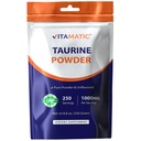 Vitamatic Pure Taurine 1000mg 250 Servējumi - Bez GMO, bez lipekļa