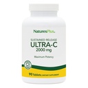 NaturesPlus Ultra-C 2000 mg - 90 tabletes, iepakojumā 2 - C vitamīns ar Rose HIPS - Imūnsistēmas un antioksidantu atbalsts - Veģetārs, bez lipekļa - 180 Kalpojumi