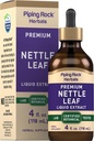 Piping Rock Nattle Leaf ekstrakts - 4 Fl Oz - Premium Liquid - sertificēts augu botāniskais tinktūra -- Alkohola bez pilieni - Urtica Dioica - Veģetārietis - ne ĢMO, bez lipekļa Papildinājums