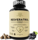 Quercetin & Resveratrol Papildinājums ar vīnogu sēklām – 425mg augu Antioksidants un labsajūtas atbalsts – Polifenoli un uzturviela Blend General Health, 30Ct