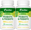 Probiotikas sievietēm Vīriešiem 300 miljardi KVV, 24 celmi Probiotikas+15 Organiskie Ārstniecības augi Prebiotikas Blend, Pre un Probiotikas, Gremošanas veselība, Imūnās un zarnu, Caureja, Bloating, Vegan, 4 Mēnešu Piedāvājums