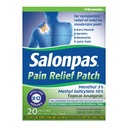 Salonpas sāpju remdēšanas patch, 20 grāvji (iepakojums no 1, līdz 12 stundām uz laiku atvieglot vieglu līdz vidēji smagu sāpju, muguras sāpes, skābo muskuļu, sastiepumi, zilumi