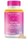Pink Stork Kopējais zīdīšanas papildinājums krūts piena piegādei, Organic Grieķu un Alfalfa, lai atbalstītu Zīdīšanas, piena plūsmas, un ražošanas, pēcdzemdību Essentials - 60 kapsulas