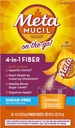 Metamucil-Fiber 4-in-1 Psyllium Fiber papildinājums Bezcukura pulveris Viena veida paciņas Apelsīns Aromatizēts dzēriens 2 Kastes ar 30 iepakojumiem (OLD)