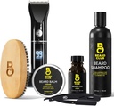 Bārda klubs Grooming Bandle: Trimmer for Men & Care Kit - Ietver Cordless Electric Trimmer, Taisns Edge Razor, Šampūns, Cedar Balm & Oil, Suka - 8 Guides, 45 Garumi