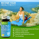 Na'trition NARITION Plaušu atbalsta papildinājums – Plaušu veselības dabas papildinājums vīriešiem un sievietēm – Labāks Lungs papildinājums ar C vitamīnu, Cinku, Quercetin un ingvera pulveri – 60 kapsulas