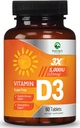 Vitamīns D3 5000iu (125 μg) Imūnās veselības atbalsts - augsts potences vitamīnu D uztura papildinājums kaulu, zobu, muskuļu - Dabas VIT D, Vegan, bez lipekļa, aveņu Flavor - 60 košļājamās tabletes