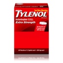 Tylenol Extra Strength Acetaminofēna Caplets, 500 mg, Pain Relief & Drug Reducer galvassāpes, Muguras sāpes, Zobu sāpes, Menstruālie Krampji un sāpes, Travel-Dreenly Iepakojums, 2- Kapeļu maisi, 50 Skaits