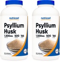 Nutricost Psyllium Husk 1500mg; 500 kapsulas (2 pudeles)