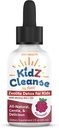 Kidz Cleanse - Zeolite Detox bērniem - Attīstība, uzvedība, enerģija un Gut veselības atbalsts Papildinājums - Viegli lietot, Tīrs šķidrums Zeolīta pilieni + Metil B12 + D3 (Avenberry Flavor) - 2oz